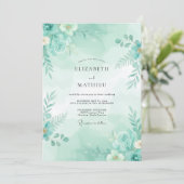 Groene Etherische Botanische Trouwdag Zeeschuim Kaart (Staand voorkant)