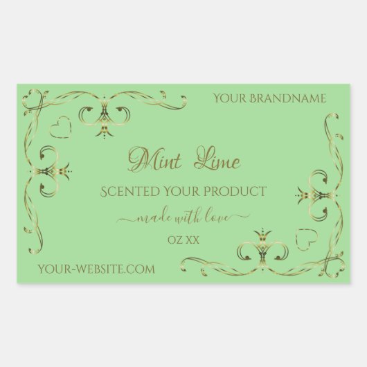 Groene etiketten met goudhoeken voor sierdoeleinde (Voorkant)