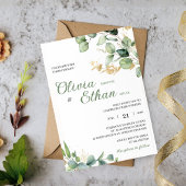 Groene Eucalyptus Aquarel Botanische Bruiloft Kaart
