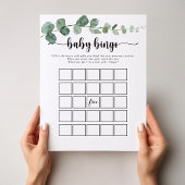 Groene Eucalyptus Baby Bingo Shower Game