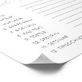 Groene Eucalyptus Baby Meisje Douche Scramble Game Poster (Hoek)