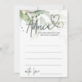 Groene Eucalyptus Baby Shower Advies spelkaart Kaart (Voorkant)