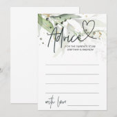 Groene Eucalyptus Baby Shower Advies spelkaart Kaart (Voorkant / Achterkant)
