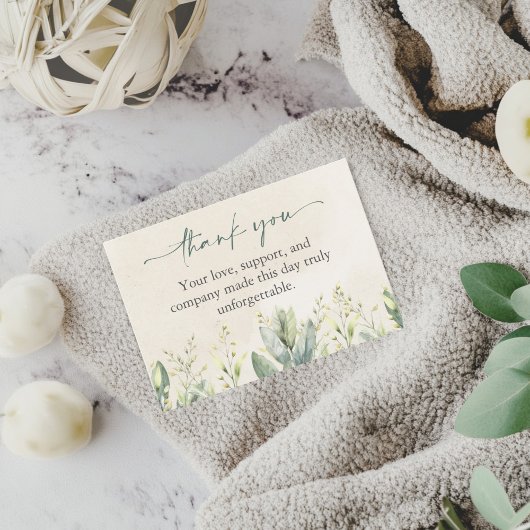 Groene Eucalyptus Baby shower Dank u Kaarten