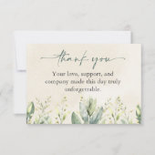 Groene Eucalyptus Baby shower Dank u Kaarten (Voorkant)