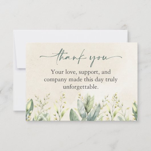 Groene Eucalyptus Baby shower Dank u Kaarten (Voorkant)