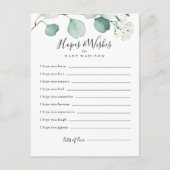 Groene Eucalyptus Baby shower Hoppen & Vernissen C Briefkaart (Voorkant)