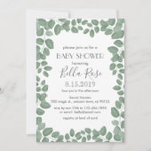 Groene Eucalyptus Baby shower Kaarten (Voorkant)
