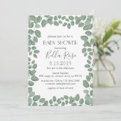 Groene Eucalyptus Baby shower Kaarten (Staand voorkant)