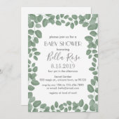 Groene Eucalyptus Baby shower Kaarten (Voorkant / Achterkant)