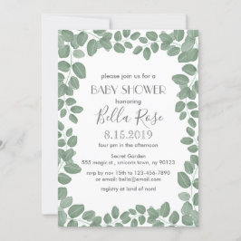 Groene Eucalyptus Baby shower Kaarten