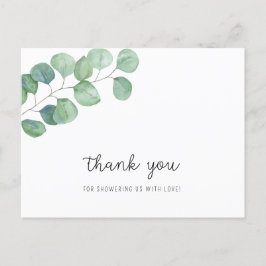 Groene Eucalyptus - babyshower bedankje  Briefkaart