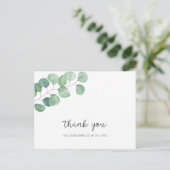 Groene Eucalyptus - babyshower bedankje Briefkaart (Staand voorkant)