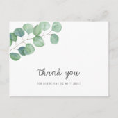 Groene Eucalyptus - babyshower bedankje  Briefkaart (Voorkant)