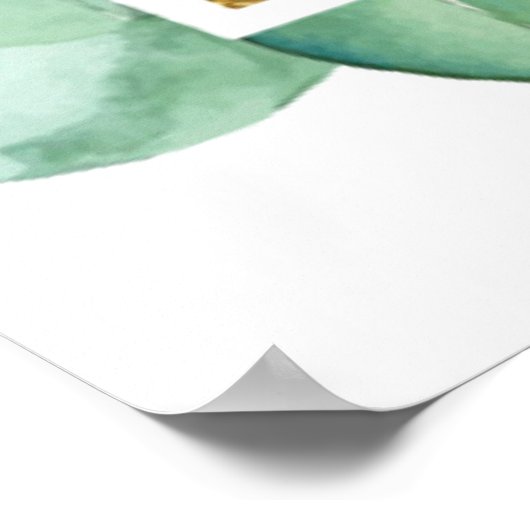 Groene Eucalyptus Baptisme Welkomstteken Poster (Hoek)