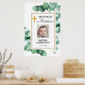 Groene Eucalyptus Baptisme Welkomstteken Poster (Keuken)