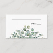 Groene eucalyptus blad botanische tuin bruiloft plaatskaartje (Voorkant)