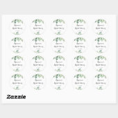 Groene Eucalyptus Blad Bruiloft Favor Ronde Sticker (Vel)