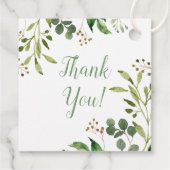 Groene eucalyptus blad eerste heilige communie gun bedankjes labels (Achterkant)