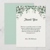 Groene Eucalyptus Bladeren Baby Shower Bedankkaart Kaart (Voorkant / Achterkant)
