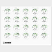 Groene eucalyptus bladeren Baby shower gunst Ronde Sticker (Vel)