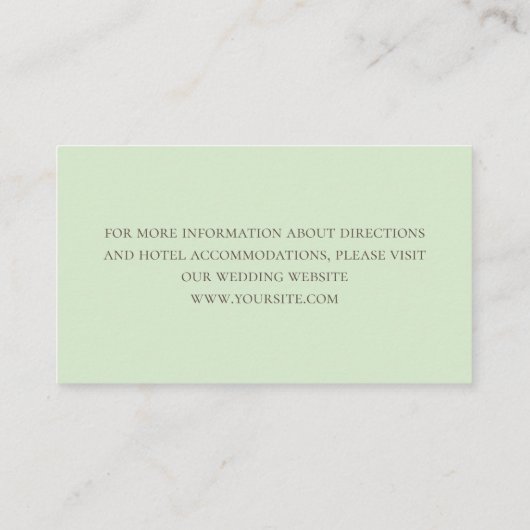 Groene Eucalyptus bladeren. Bruiloft details Informatiekaartje (Achterkant)