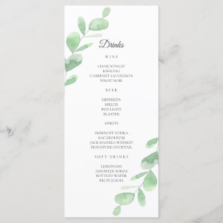 Groene Eucalyptus bladeren. Eenvoudige bruiloft Ba Menu