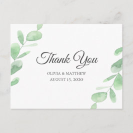 Groene Eucalyptus bladeren. Eenvoudige bruiloft Da Briefkaart