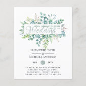 Groene Eucalyptus Bladeren Trouw Uitnodigingen Bud (Voorkant)