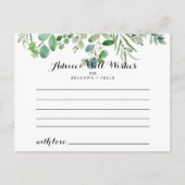 Groene Eucalyptus Bladgroen Bruiloft Advies Kaart (Voorkant)