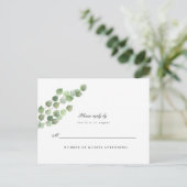 Groene Eucalyptus Bladgroen Bruiloft Antwoord Brie Briefkaart (Staand voorkant)