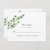 Groene Eucalyptus Bladgroen Bruiloft Antwoord Brie Briefkaart (Voorkant / Achterkant)