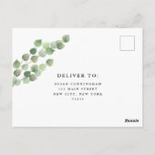 Groene Eucalyptus Bladgroen Bruiloft Antwoord Brie Briefkaart (Achterkant)