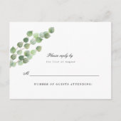 Groene Eucalyptus Bladgroen Bruiloft Antwoord Brie Briefkaart (Voorkant)