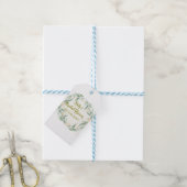 Groene eucalyptus bloem bruiloft naam datum gaan cadeaulabel (Met Touw)