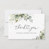 Groene Eucalyptus Bloemen Vrijgezellenfeest Flat Bedankkaart (Voorkant)