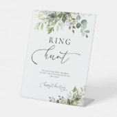 Groene Eucalyptus Bloemenring Hunt teken Reclamebord Met Voetstuk (Voorkant)