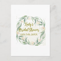 Groene eucalyptus bloemige bruiloftsborrel naam da