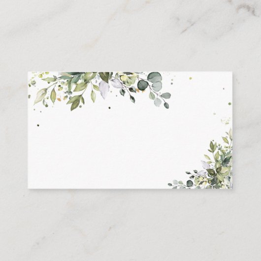 Groene Eucalyptus Bloemrecept Verzoekkaart Informatiekaartje (Achterkant)