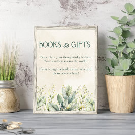 Groene Eucalyptus Boeken en Geschenken Baby shower Poster