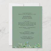 Groene Eucalyptus Botanical Front & Back Wedding Kaart (Achterkant)