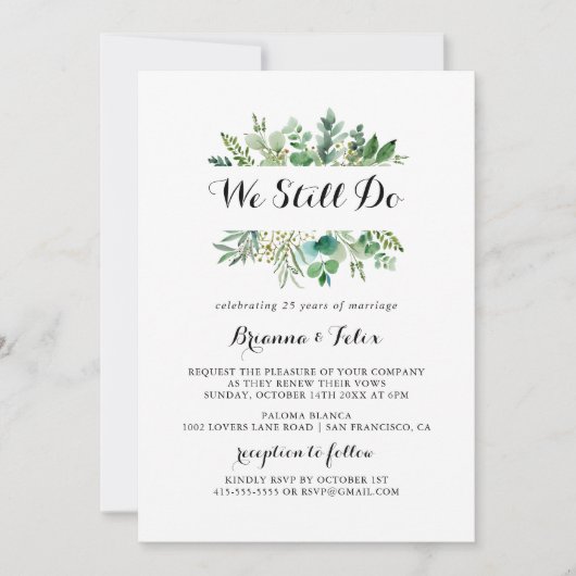 Groene Eucalyptus Botanical We doen nog steeds gel Kaart (Voorkant)