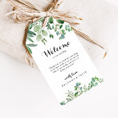 Groene Eucalyptus Botanical Weddenschap Welkom Cadeaulabel