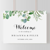 Groene Eucalyptus Botanical Weddenschap Welkomstte Poster