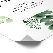 Groene Eucalyptus Botanical Wedding Open Bar Sign Poster (Hoek)
