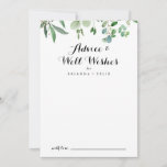 Groene Eucalyptus Botanical Wedding Well Wishes Advieskaart<br><div class="desc">Deze groene eucalyptus botanische bruiloft wenst een goede kaart voor een rustige bruiloft. Het ontwerp is voorzien van handbeschilderde artistieke, mooie eucalyptusgroene bladeren, die zijn samengevoegd tot mooie bouquets om uw evenement te belichamen. Deze kaarten zijn perfect voor een bruiloft, vrijgezellenfeest, baby shower, graduatiedag en nog veel meer. Pas de...</div>