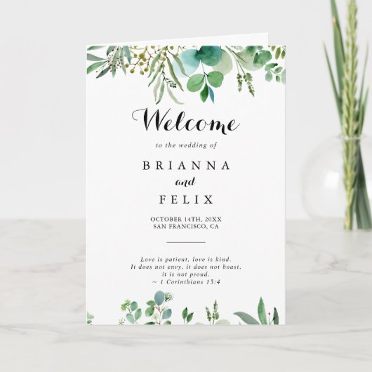 Groene Eucalyptus Botanisch gebladerte Gevouwen Br Programma (Voorkant)