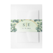 Groene Eucalyptus Botanisch Monogram Huwelijk Uitnodigingen Wikkel (Voorkant Voorbeeld)
