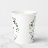 Groene Eucalyptus Botanische Afstudeerfeest Papieren Bekers (Links)