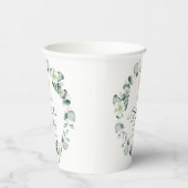 Groene Eucalyptus Botanische Afstudeerfeest Papieren Bekers (Rechts)